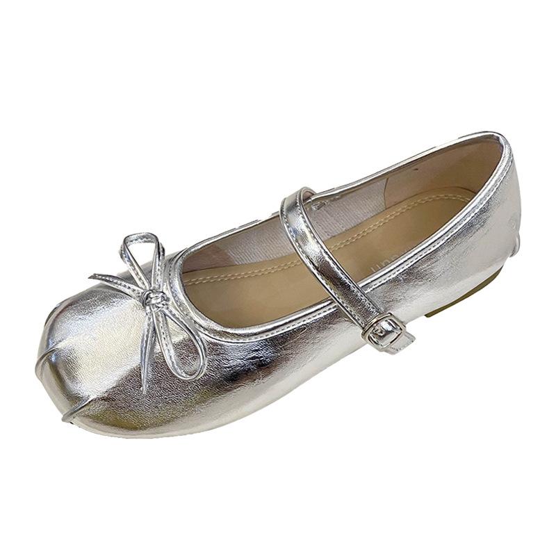 Korean version of square head bow Mary Jane shoes women's 2025 spring new versatile light mouth single shoes soft sole comfortable ladyshoes