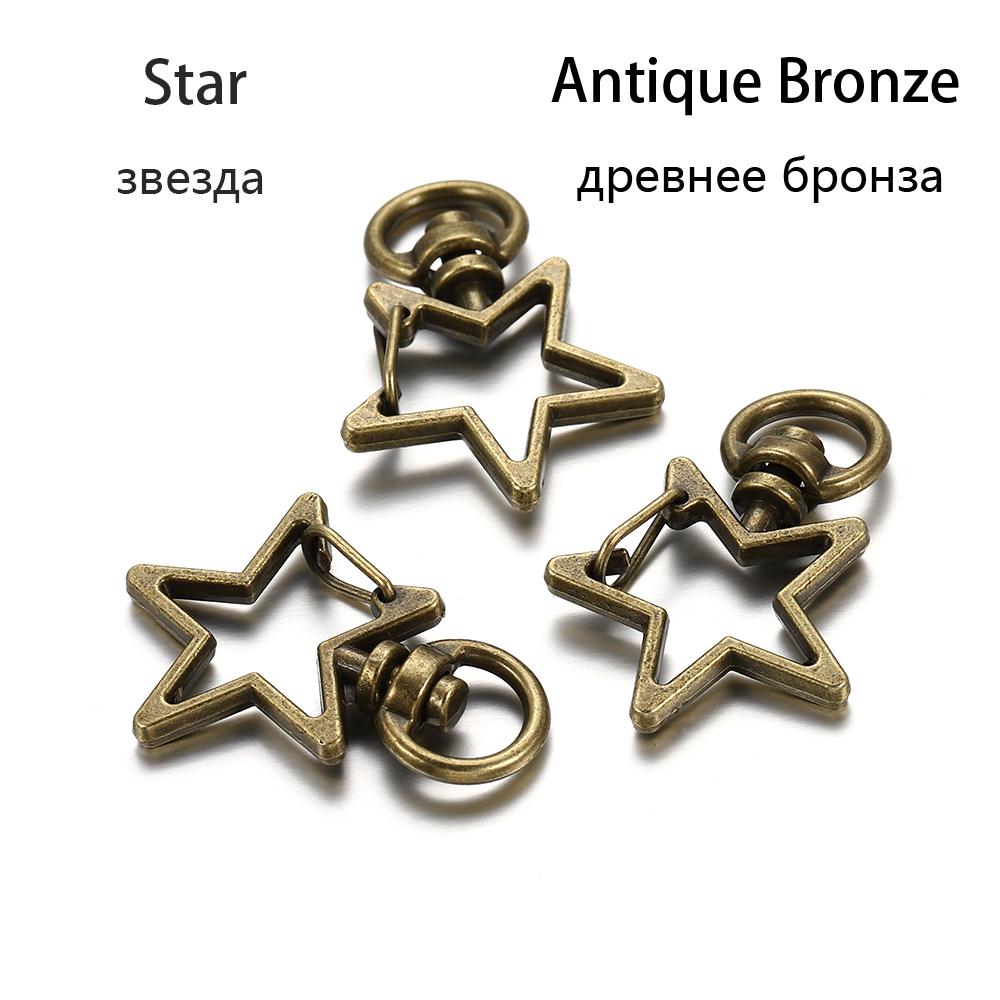 10Pcs/Lot Mix Color Keychain Moon Dog Cat Dolphins Cloud Heart Key Chain DIY For Jewelry Making Findings Accessories Supplies