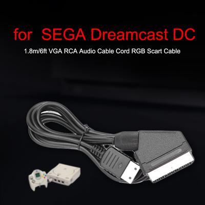 TV AV Lead RGB Scart Cable 1.8m/6ft Game Replace Connect Cable Image Definition Improvement for SEGA Dreamcast DC