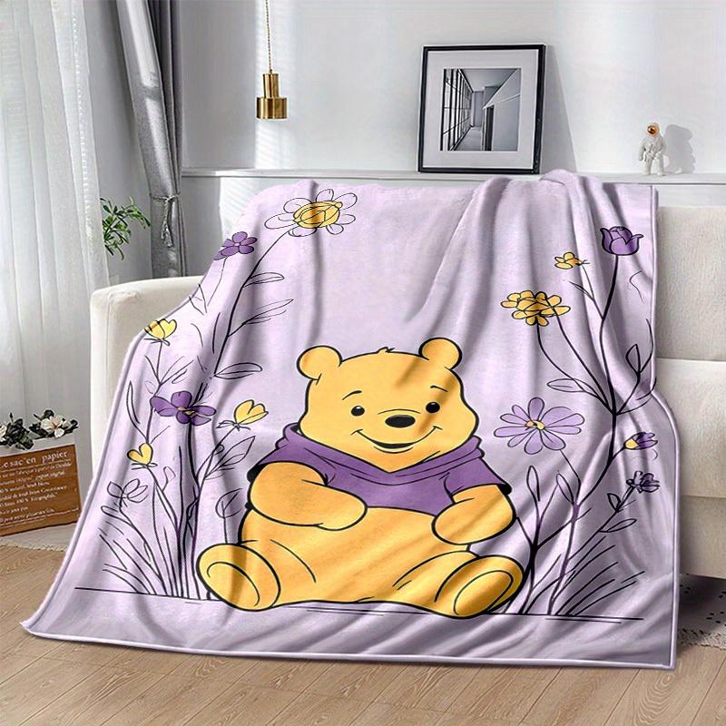 1 pezzo, Plaid Winnie the Pooh con Motivo Floreale Accogliente Decorazione per la Casa per Divano, Letto, Viaggio, Campeggio, Auto, Spiaggia, Ufficio Coperta Morbida per Pisolino
