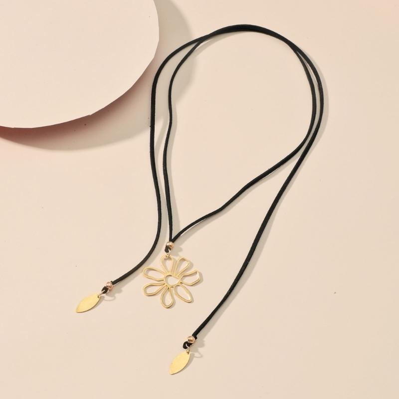 Gold Silver Color Dragonflies Flower Heart Star Pendant Necklace Long Rope Statement Necklace Jewelry Gift for Women