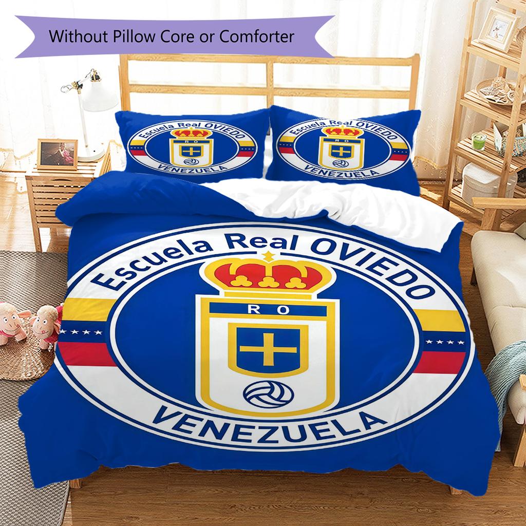 Set Copripiumino Trapuntato Real Oviedo Federa Decorazione per la Casa Regalo di Compleanno (1 * copripiumino + 2 * federa, senza nucleo)