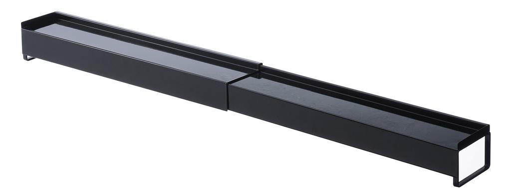 Yamazaki Tower Extendable Exhaust Vent Cover with x D8 x Fits widths from Oil Splash IH Stove Grill Product 3446 Shelf, Black, Approx. W44-82 H7.2cm,