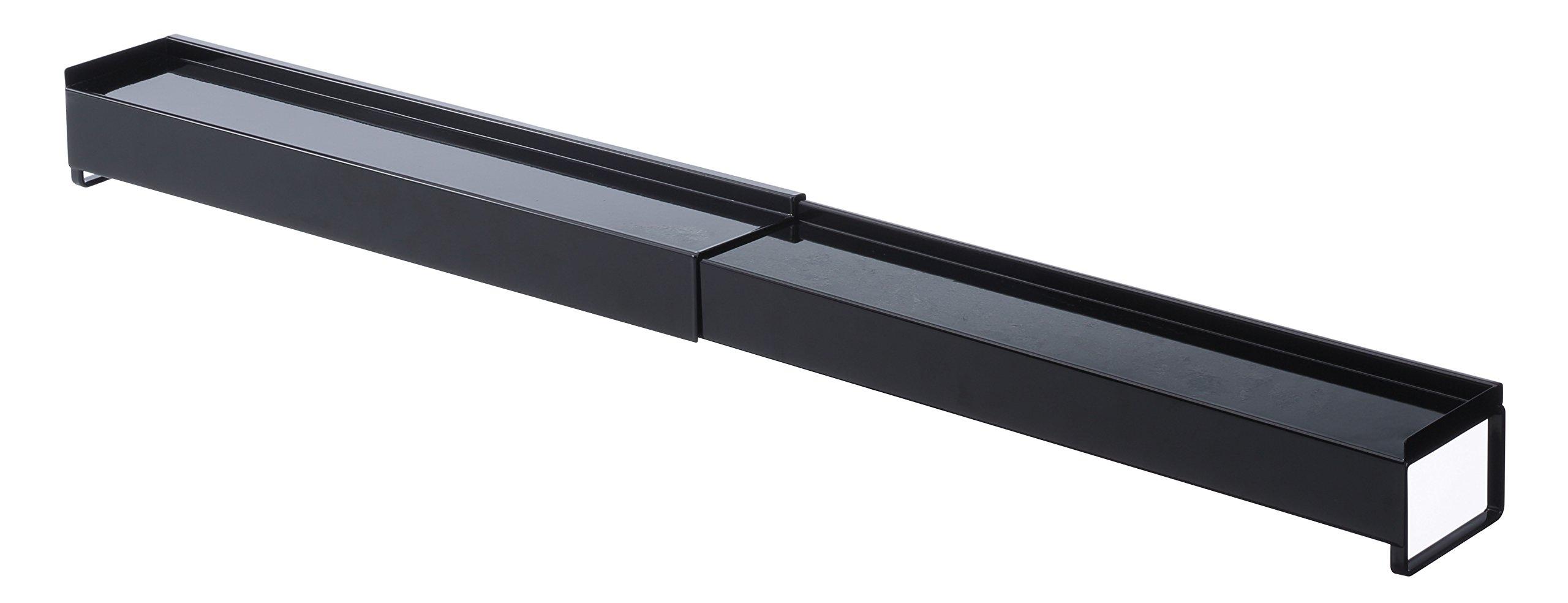 

Yamazaki Tower Extendable Exhaust Vent Cover with x D8 x Fits widths from Oil Splash IH Stove Grill Product 3446 Shelf, Black, Approx. W44-82 H7.2cm, чорний