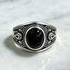 Inele Vintage Argint Sterling 925 Inele Oval 8X10mm Onix Negru Bijuterii Fine Naturale Pentru Bărbați Femei Inele Rhodochrosite