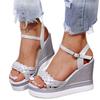Women Summer Wedge Heel Sandals Platform Sandals Strap Open Toe Chunky Bottom Casual Shoes