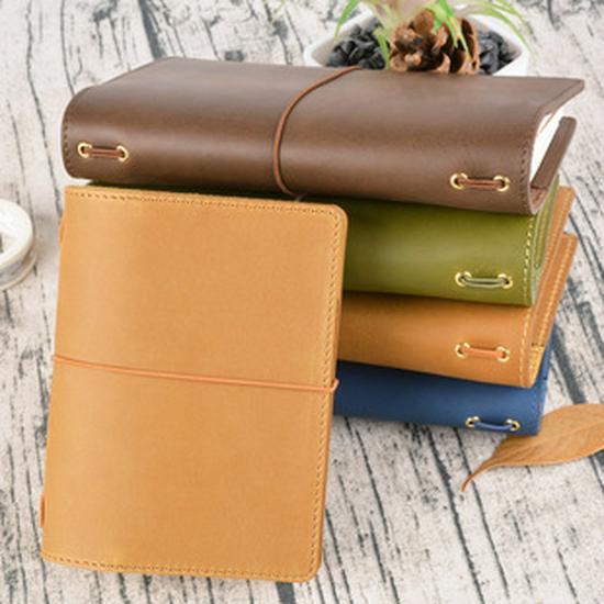Genuine Leather A5/A6/B6 Notebook Cover - Top Layer Vegetable Tanned Protective Envelope Case