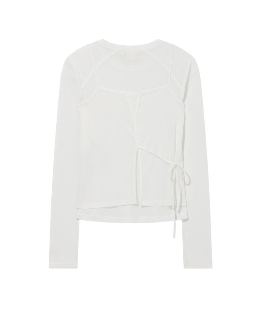 COVERNAT WOMAN Sheer Layered Long Sleeve White