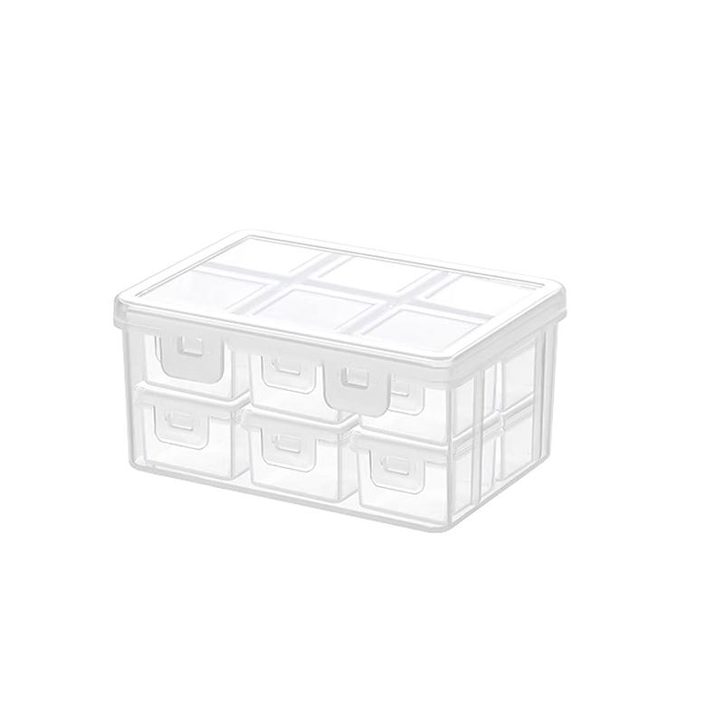 6/12Grids Small Compartment Medicine Storage Box, Sealed Large Capacity Pill Storage Box, Dust-proof Jewelry Storage Box