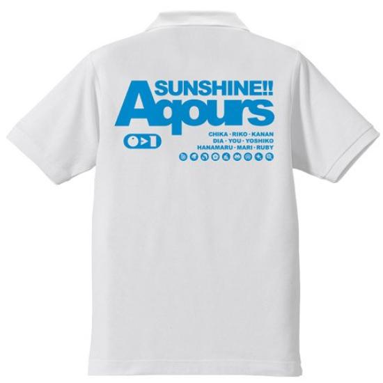 COSPA Love Aqours Polo Shirt M Size White Live! Sunshine!! 0367-0694