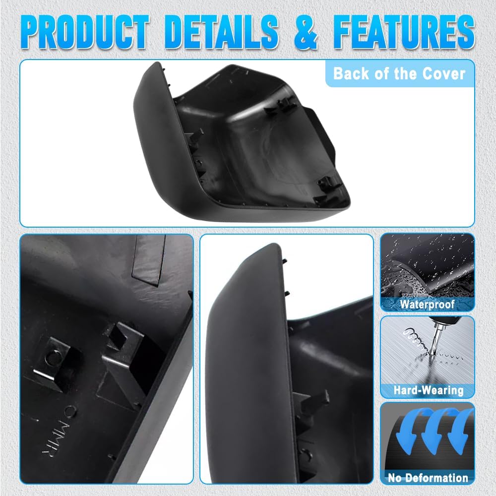 Exterior Rear View Mirror Cover Cap Left Driver Side, 2018-2023 Compatible with Jeep Wrangler JL, Exterior Rear View Mirror Housing Door Wing Mirror