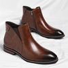 Herbst Winter Neue Chelsea Boots für Herren Mode Lässig Große Größen Reißverschluss Rindsleder Stiefel Männlich Einfarbig Designer Schuhe Mann