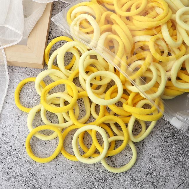 50 Solid Color Elastic Hair Ties - 4cm Girl's Ponytail Rings, Hot Sale Hair Accessories