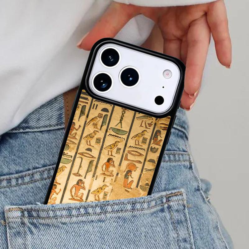 Egypt Cuneiform Akkadian Phone Case for iPhone 16e 15 14 13 12 17 Pro Max Plus Air 17pro Cover Coque