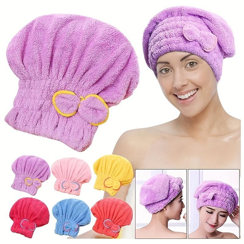

Hair Cap Women Bowtie Bathing Hat Microfiber Towel Superfiber Shower Cap For Spa Bathroom Accessories Shower Cap One Size