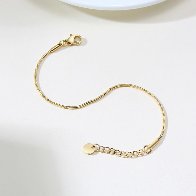 Wholesale Snake Chain Bracelet Woman Stainless Steel Fashion Round Link Bracelet Adjustable Drop Shipping