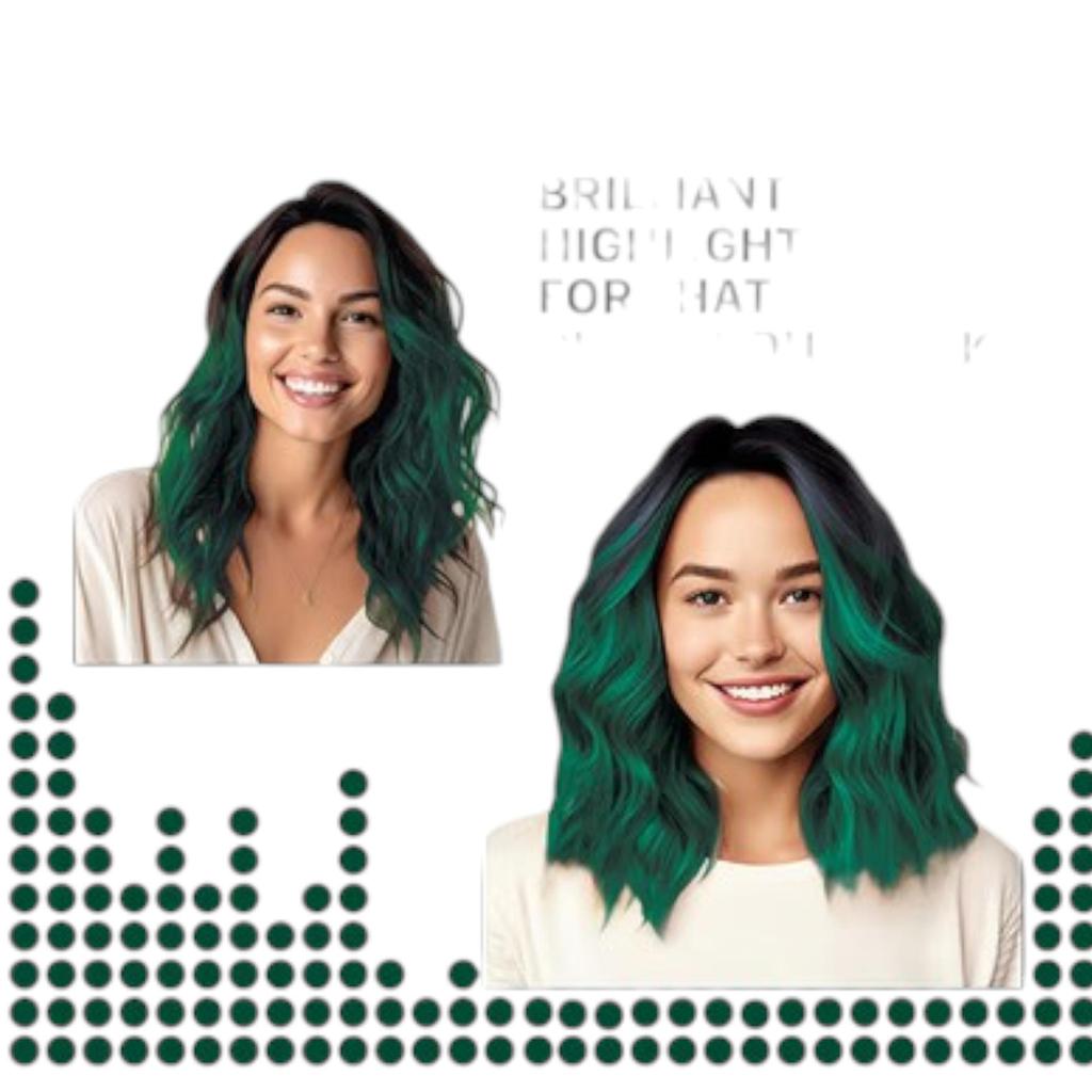 Streax Hair Colour Highlight Kit Forest Green Pack of 1 Vibrant DIY Hair Colour for Women Salon-Style Highlights