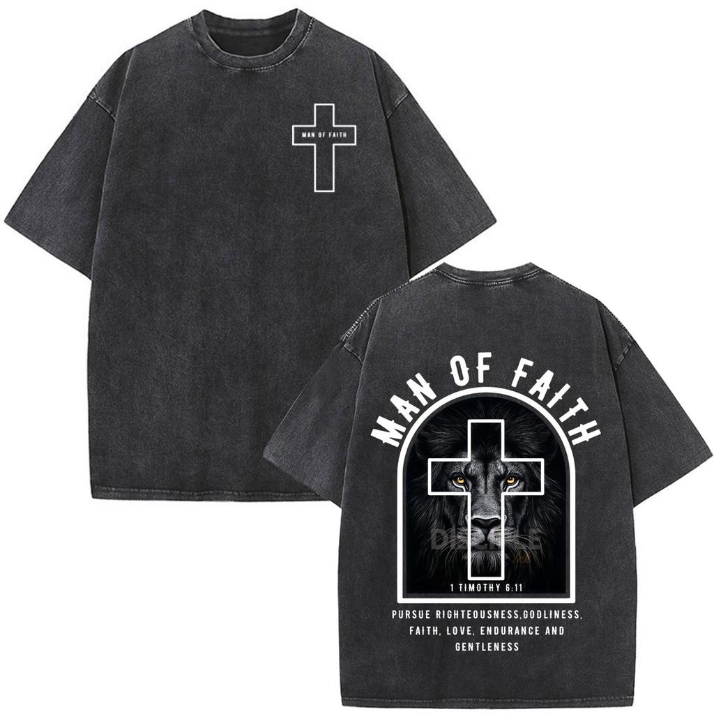 Jesus Christian Bible Verse Print Tshirt Unisex Unisex Fashion Tshirt Shortsleeved Loose Casual Cotton Vintage Washed T Shirts