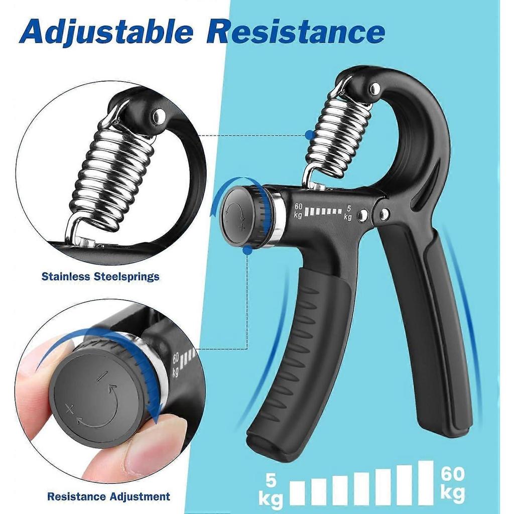 5-Piece Hand Grip Training Set  Adjustable Gripper (11-132 Lbs/5-60kg) | Forearm Strength Trainer & Hand Exerciser for Muscle Building, Post-Injury Re
