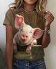 Retro summer t-shirt, 3d horse printing t-shirt, fashion t-shirt, round neck short-sleeved T-shirt, ladies t-shirt, animal t-shirt