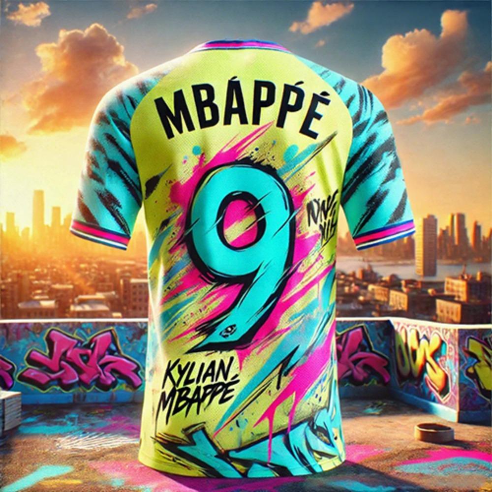 AI Graffiti Football Fan T-shirt Summer Sportswear Comfortable Neutral Daily Training T-shirt Adult Children