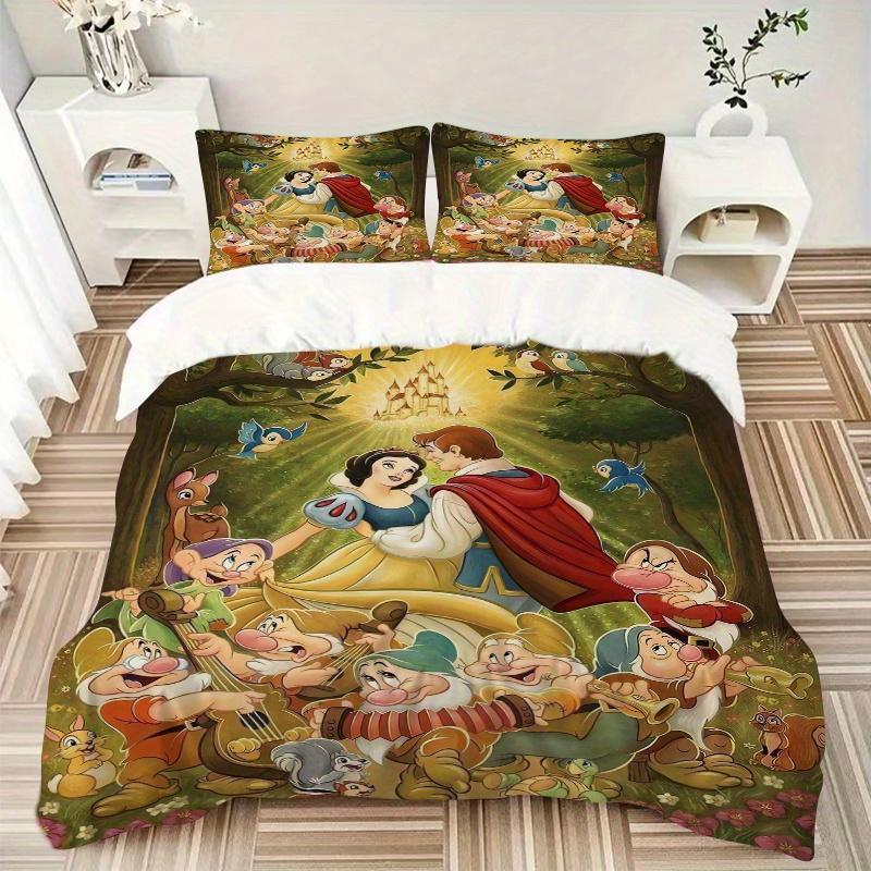 3pcs Prince Charming & Snow White Print Cover Set Ultra Soft, Breathable, and Comfortable Bedding with Stylish Design for Bedroom and Guest Room