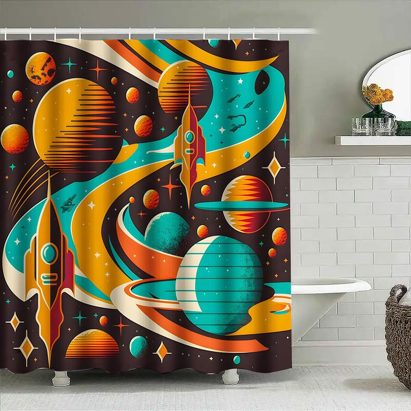 Stellar Space Shower Curtain Cosmic Nebula Design Perfect For Bathroom Decor 3D Printing Waterproof Fabric