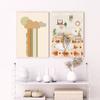 Boho Tiger Poster Minimal Abstract Art Print Rainbow Sunshine Neutral Canvas Painting Modern Wall Picture Living Room Home Decor