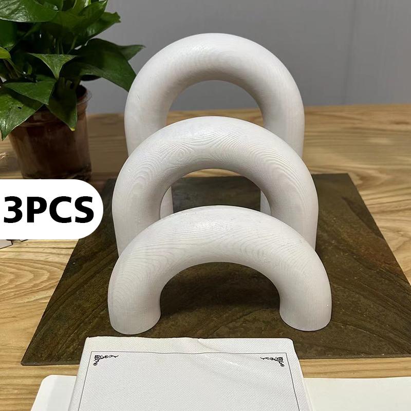 A Set Arch Decoration Crafts Wooden Ornaments Cafe Geometric Tabletop Ornaments Wooden Art Deco Arches Ornaments