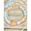Natural Five Elements Multi-Gemstone White Crystal, Amethyst, Green Phantom Quartz, Strawberry Quartz Multi-Gemstone Single-Strand Bracelet for