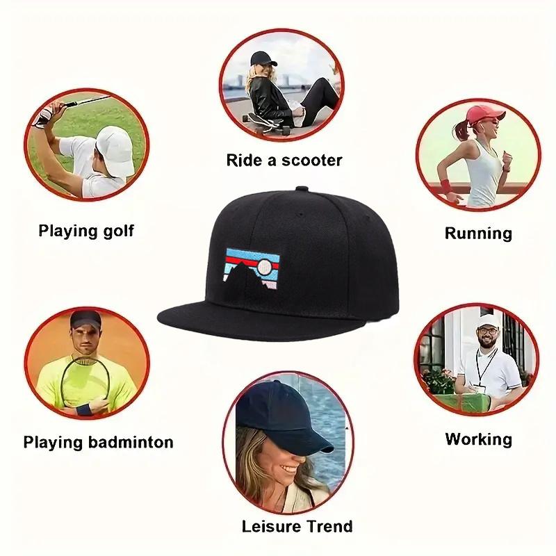 2Pcs Mountain Embroidery Hip Hop Hat Small Spaceman Pendant Necklace Set Men's Sports Baseball Hat Women's Fashion Casual Sun Protection Shade Hat