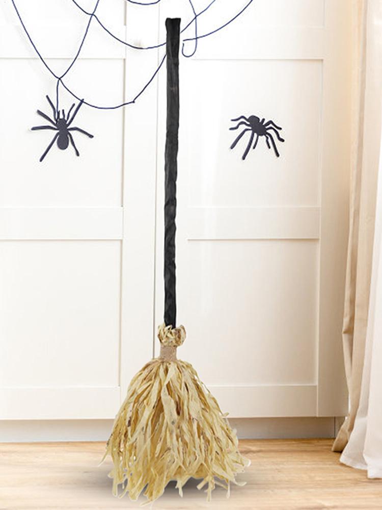 Halloweenowa Magiczna Miotła Straszna Świecąca Ruchoma Miotła Miotła Wiedźmy Rekwizyty Imprezowe Dekoracje Halloweenowe Z Dźwiękiem Światłem