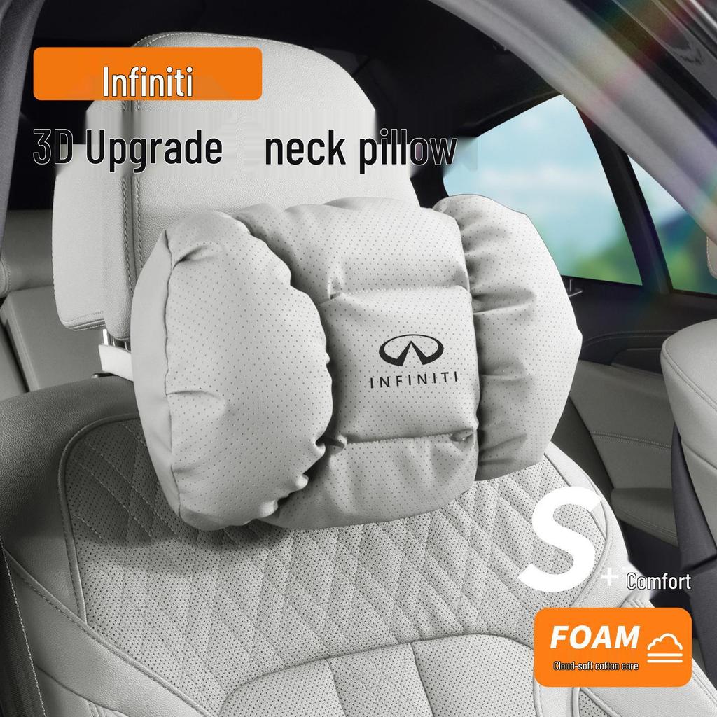 Infiniti QX Series White Headrest & Lumbar Support Neck Pillow