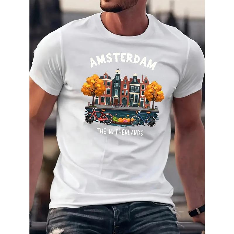 Cotton , Men s T-Shirt,Summer, Men s Sports T-Shirt, Printed T-Shirt, Regular Fit, Micro-Stretch Clothing, Casual Style S
