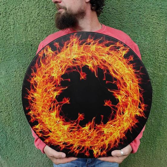 1 Set Shaman Drum with Drumstick Holiday Decoration Ethnic Style Bohemian Small Sound Healer Drum Percussion Instrument