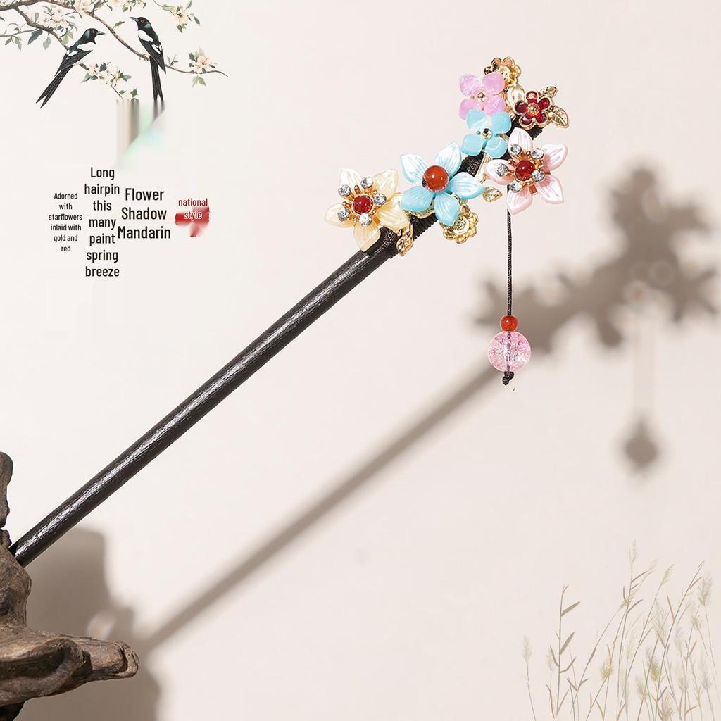 Ancient-Style Wooden Tassel Hairpin for Women - Hanfu Chinese Ornaments & Accessories