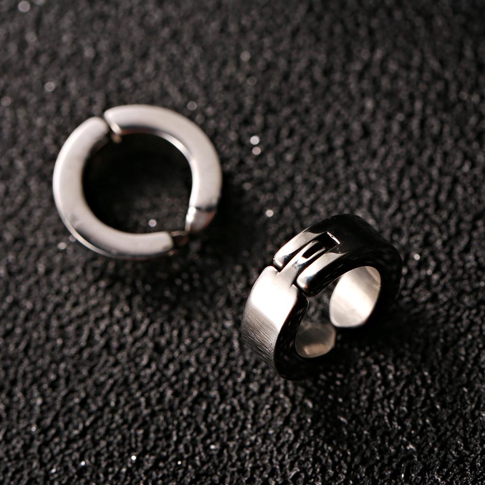 1 Pair Stylish Stainless Steel Ear Clips Earrings Ear Cuff Jewelry Gift (Silver Smooth Surface)
