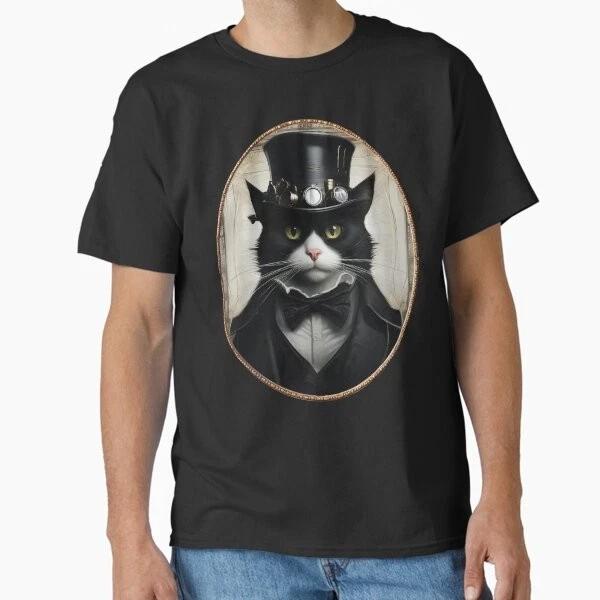 Steamcat - Steampunk Tuxedo Cat Classic T-Shirt Made in USA/AUS T-Shirt S-2XL XL