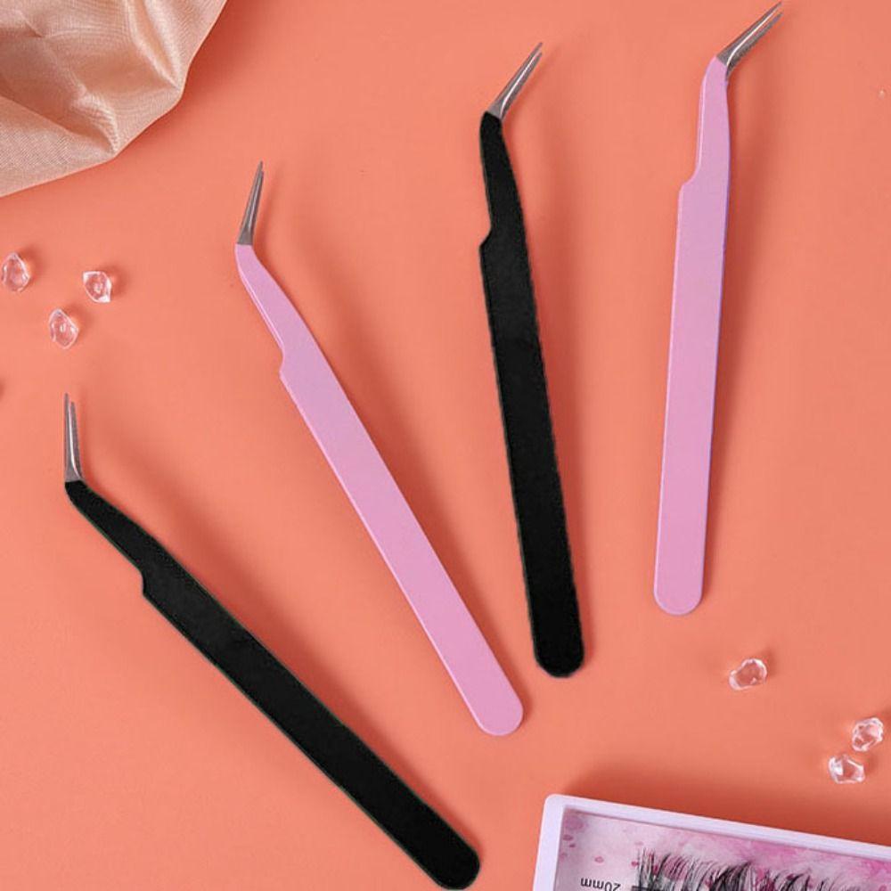 

Curved Makeup Nail Tools Lashes Extension Auxiliary Eyebrow Clip Fashion Eyelashes Tongs Planting Pink Curved