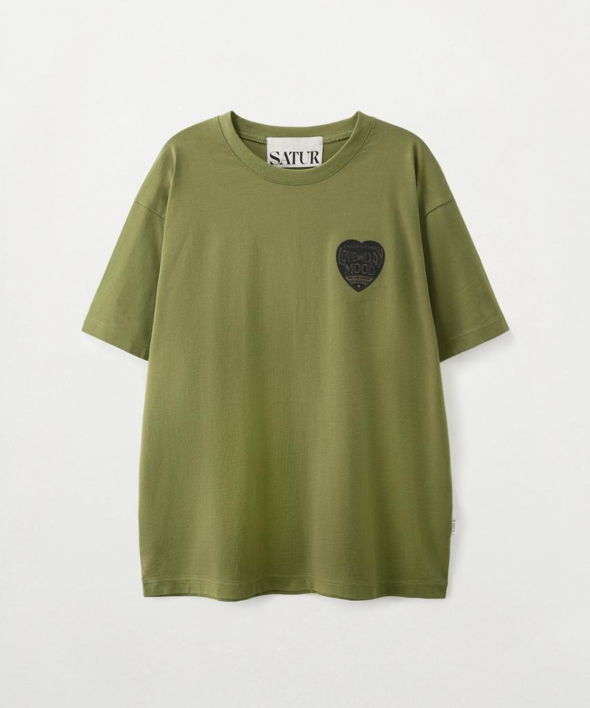 Seteo Saturday Mood Small Graphic Short Sleeve T-Shirt Khaki