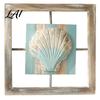 Nordic Style Hanging Decor 3D Conch/Starfish/Shell Wooden Frame Wall Art Distressed Coastal Decoration Small Beach House Ornaments Ocean Inspired