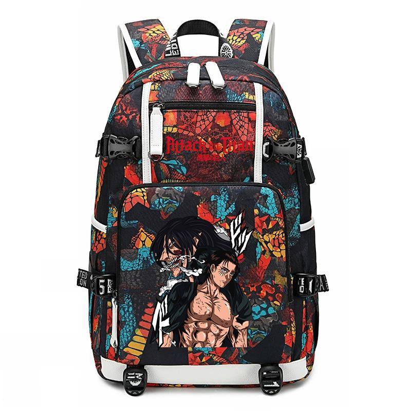 Attack On Titan Print School Backpack Large Capacity Casual Daypack for Boys Girls