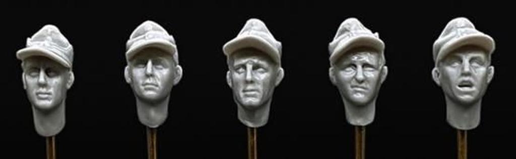 ARPO Production WW2 German Waffen SS M43 Field Cap Wearing Head Set of 5 Resin Kit ARPAH35021 1/35 (Human)