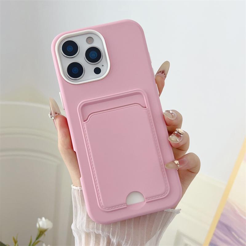 2in1 Card Holder Slot Wallet Po Pocket Case For iPhone 16E 16 15 14 Plus 13 12 11 Pro Max Matte TPU+PC Shockproof Clear Cover