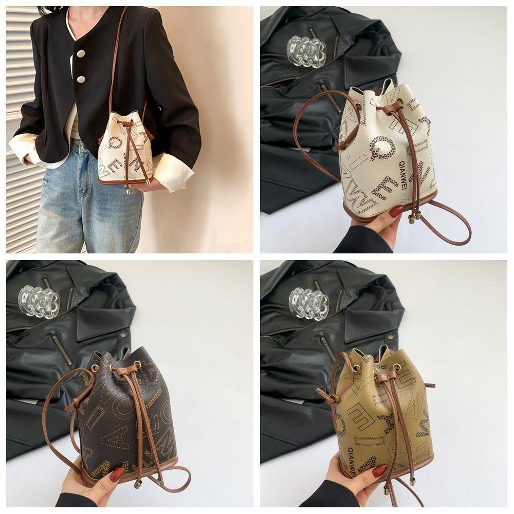 

Кофейный цилиндр, сумка через плечо, винтажная роскошная сумка на плечо, женская сумка-ведро в стиле ретро, ​​уличная сумка