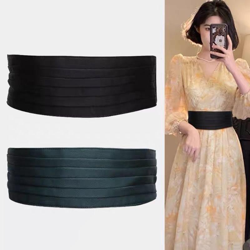 Corset Elastic Elegant cu Lanț Lat pentru Rochie Talie Elastică Trendy Lanț Talie Sub Bust Curea Lată
