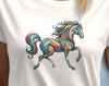 Colorful Horse T-Shirt, Vibrant Artistic Design, Horse Lover Gift
