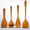 Original Oak Wood 4-Piece Spatula Set for Non-Stick Pans
