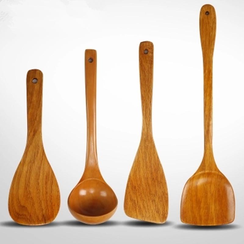 

Original Oak Wood 4-Piece Spatula Set for Non-Stick Pans