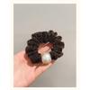 Delicate Pearl Decorated Sparkly Hair Ring for Women Formal Occasions Daily Elegant Hair Accessory